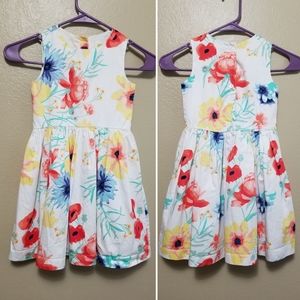 Sleeveless White Floral Dress